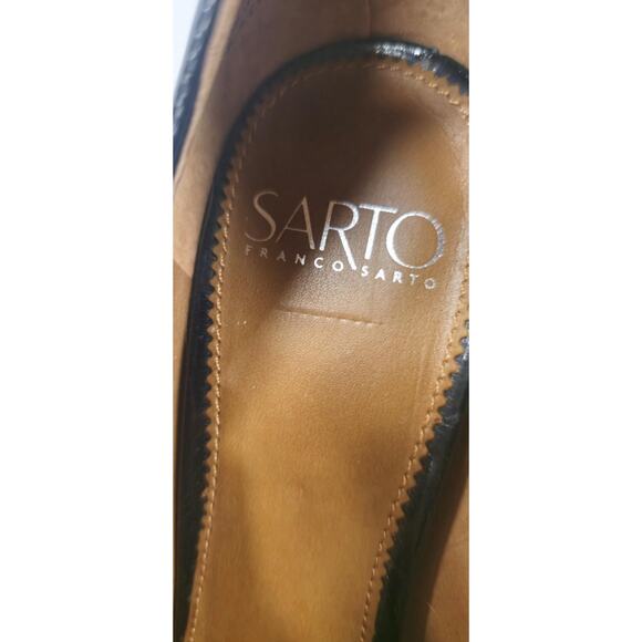 Franco Sarto Sarto Womens 6M Black Patent Block Heel Pumps Dress Shoes Classic - Picture 7 of 10